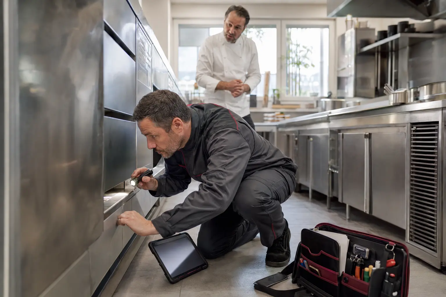 Contrôle préventif dans la cuisine professionnelle d’un restaurant
